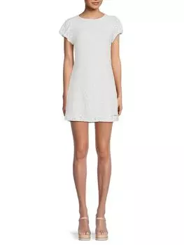 Кружевное мини-платье-футляр Hailee Free People, слоновая кость