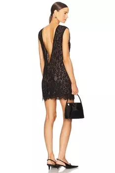 Кружевное мини-платье Helsa, black