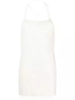 Кружевное мини-платье Patrizia Pepe, серый