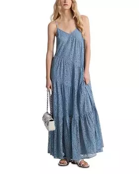 Кружевное многослойное макси-платье Michael Kors, синий