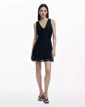 Кружевное платье без рукавов Desigual, черный
