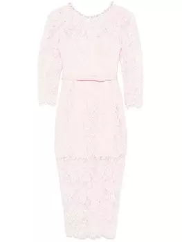 Кружевное платье-бюстье миди Self-Portrait, розовый