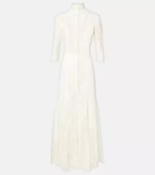 Кружевное платье Costarellos, экрю