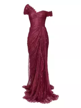 Кружевное платье Eleria с драпировкой Iris Serban, красный