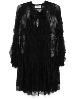 Кружевное платье ERMANNO FIRENZE, черный