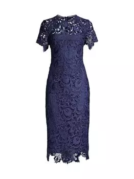Кружевное платье-футляр Kiriya Shoshanna, нави