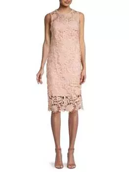 Кружевное платье-футляр с цветочным принтом Calvin Klein Regatta