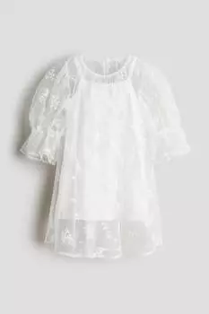 Кружевное платье H&M, белый