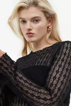 Кружевное платье H&M, черный