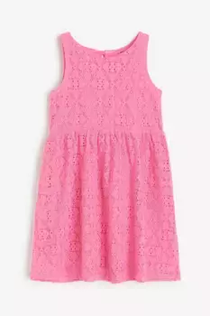 Кружевное платье H&M, розовый