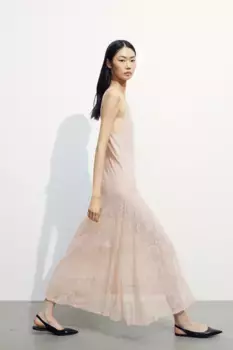 Кружевное платье-комбинезон H&M, розовый