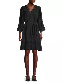 Кружевное платье Linda с поясом Kobi Halperin, черный