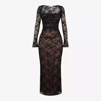 Кружевное платье макси artemis с корсетом House Of Cb, черный