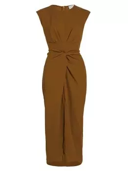 Кружевное платье макси из крепа Ryland Tanya Taylor, бронзовый