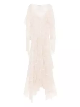 Кружевное платье макси Philosophy Di Lorenzo Serafini, розовый