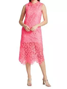 Кружевное платье-миди AKNVAS без рукавов mallie, розовый