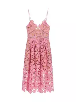 Кружевное платье миди Azaelea Self-Portrait, розовый