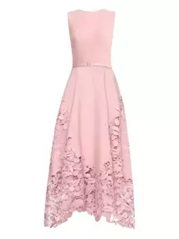 Кружевное платье миди Cherry Oscar de la Renta, розовый