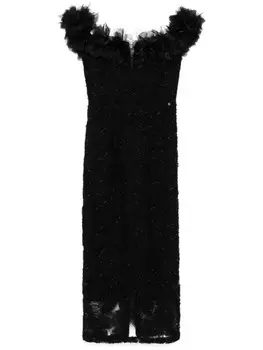 Кружевное платье миди NISSA, черный