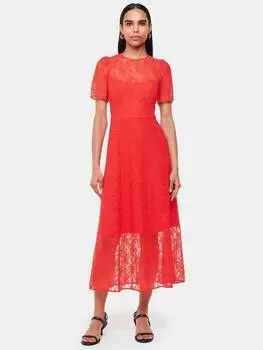 Кружевное платье миди от fay Whistles, цвет Coral