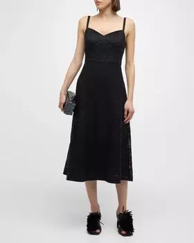 Кружевное платье миди с цветочным принтом Willow Kobi Halperin, цвет Black