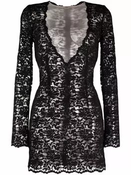 Кружевное платье мини Dolce & Gabbana, черный