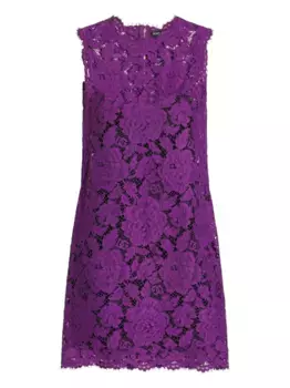 Кружевное платье мини DOLCE & GABBANA, фиолетовый
