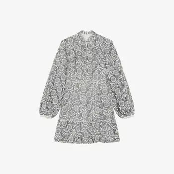 Кружевное платье мини Hudsyn с цветочным узором Ted Baker, черный