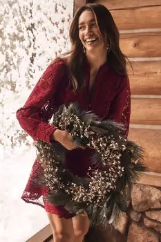 Кружевное платье мини Iris Forever New, красный