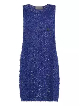 Кружевное платье мини с цветочным узором COPERNI, синий