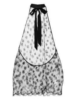 Кружевное платье мини с вырезом халтер Kiki de Montparnasse, черный