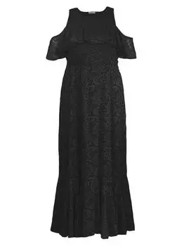 Кружевное платье Riviera с открытыми плечами Kiyonna, черный