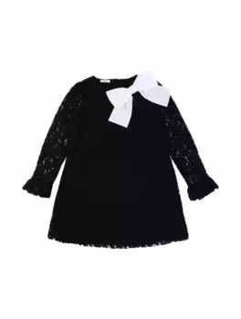 Кружевное платье с бантом N°21, черный