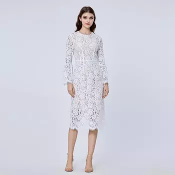 Кружевное платье с бюстье и рукавами-тюльпанами Smart And Joy, белый