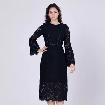 Кружевное платье с бюстье и рукавами-тюльпанами Smart And Joy, черный