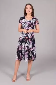 Кружевное платье с цветочным принтом SOLO, мультиколор