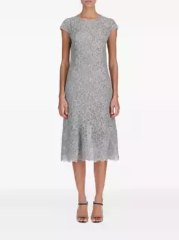 Кружевное платье с цветочным узором Ermanno Scervino, серый