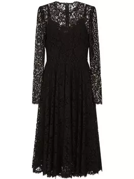 Кружевное платье с длинными рукавами Dolce & Gabbana, черный