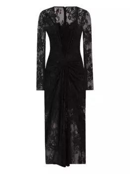 Кружевное платье с длинными рукавами DOLCE & GABBANA, черный