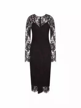 Кружевное платье с драпировкой Dolce&Gabbana, черный