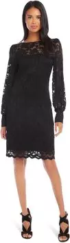 Кружевное платье с вырезом «лодочкой» Karen Kane, черный