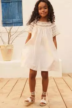 Кружевное платье с вырезом лодочкой ZARA, цвет Pale pink