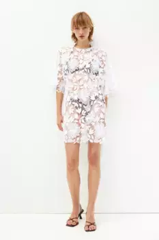 Кружевное платье с завязками H&M, белый
