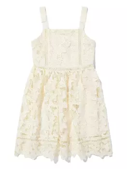 Кружевное платье Self-Portrait Kids, нейтральный