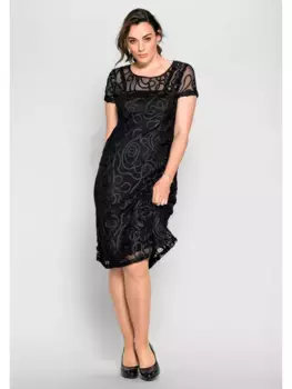 Кружевное платье Sheego "Большие размеры", слегка расклешенного кроя, черный