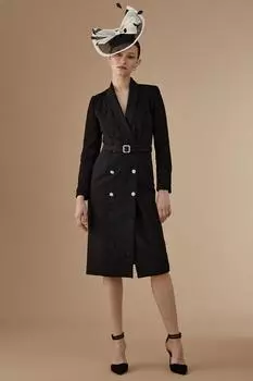 Кружевное платье-смокинг премиум-класса Lisa Tan с драгоценными пуговицами Coast, черный