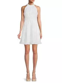 Кружевное платье Ted Baker London с пышной юбкой, белый