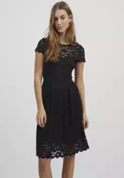 Кружевное платье Vila "VIKALILA CAPSLEEVE LACE DRESS - NOOS", черный