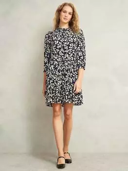 Кружевное платье в цветочек Hobbs, цвет Navy/Cream