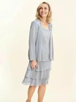 Кружевное платье-жакет camira Gina Bacconi, серый